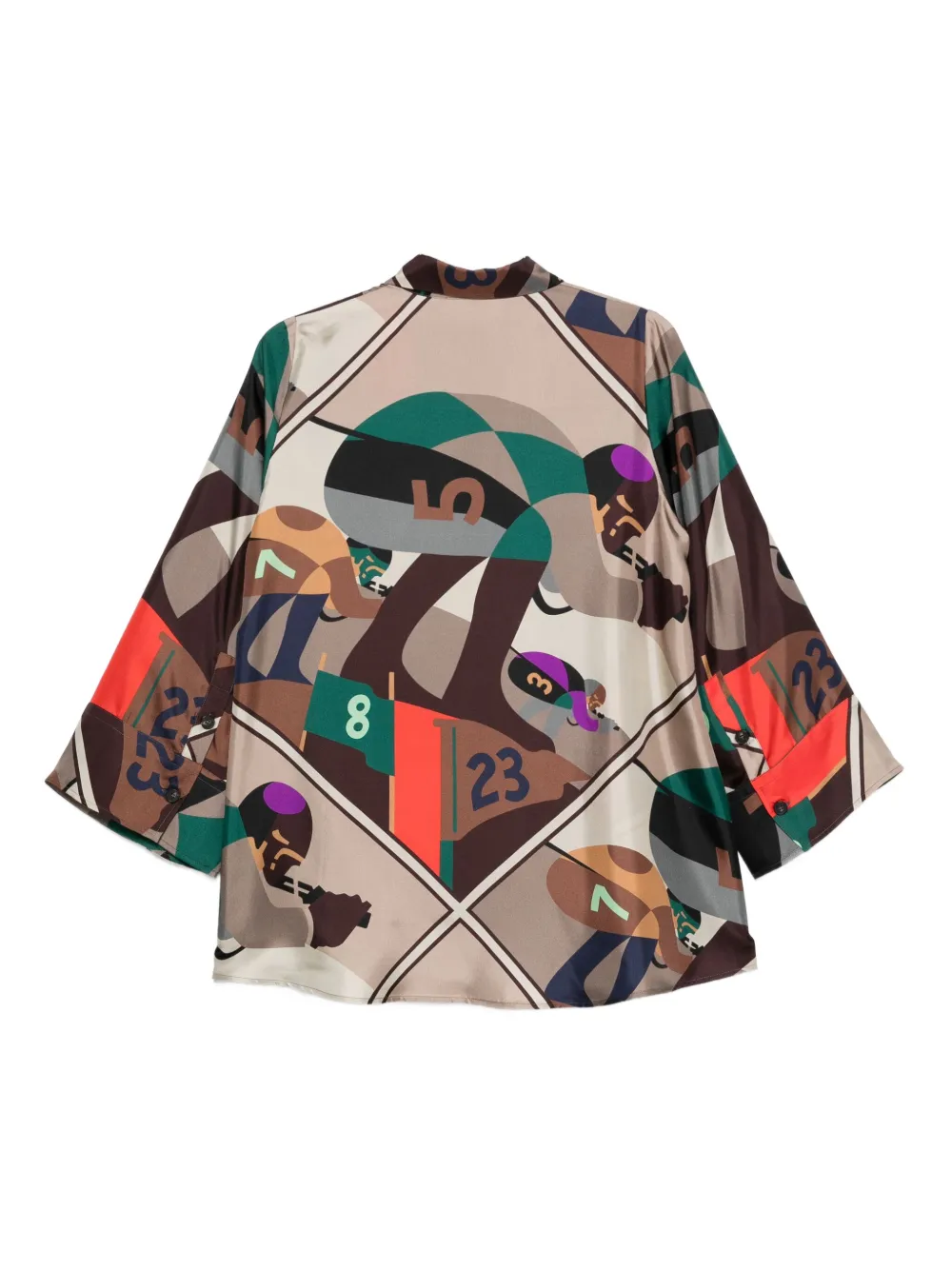 Alberto Biani Blouse met geometrische print - Bruin