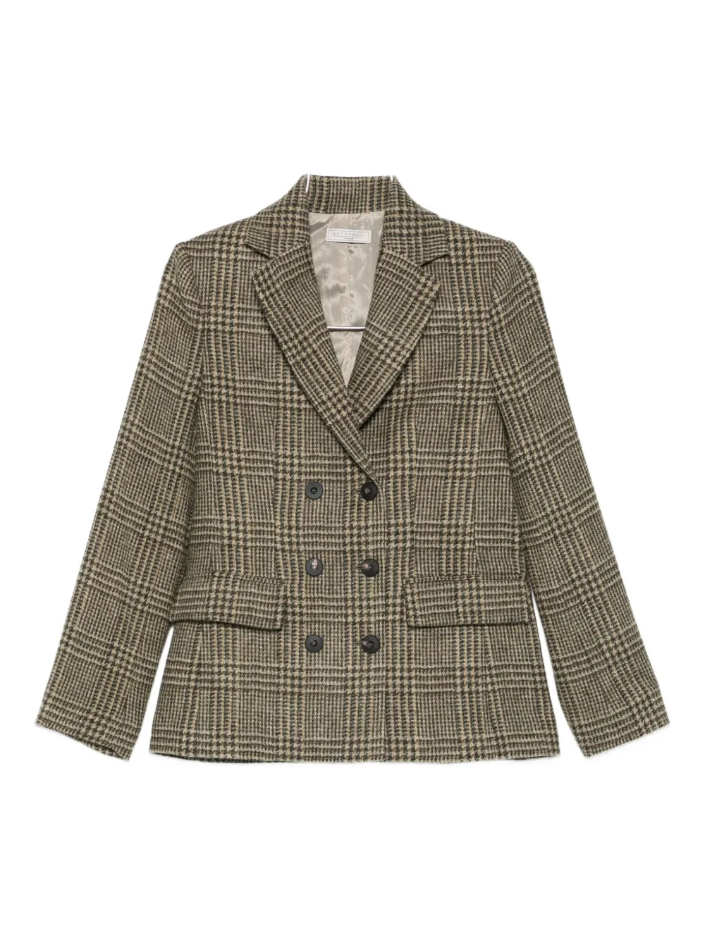 Antonelli Double-breasted Check-print Blazer In Multi