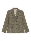 Antonelli double-breasted check-print blazer - Green