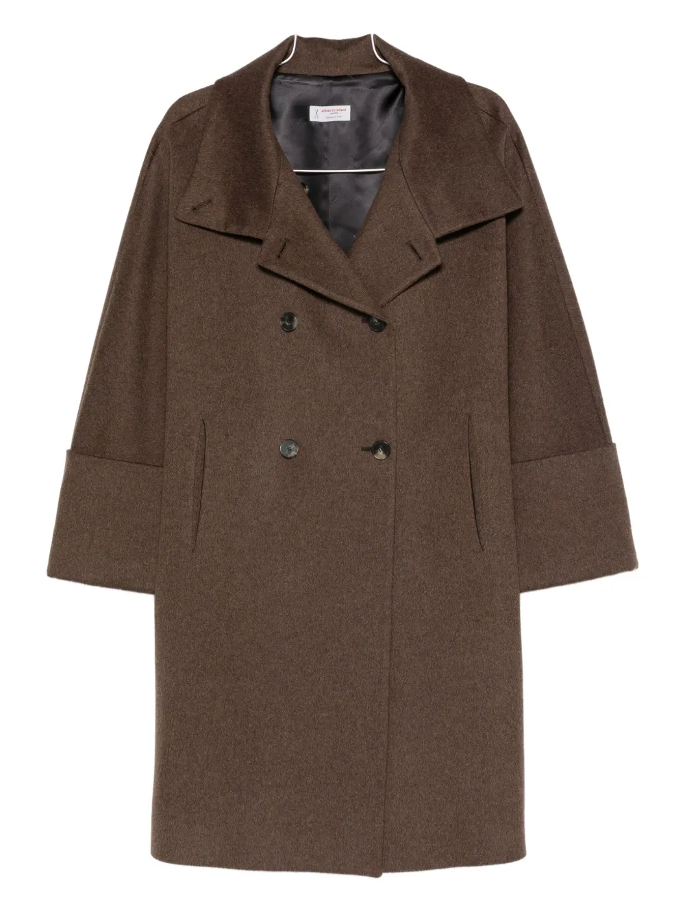 Alberto Biani Double-breasted Coat In Brown