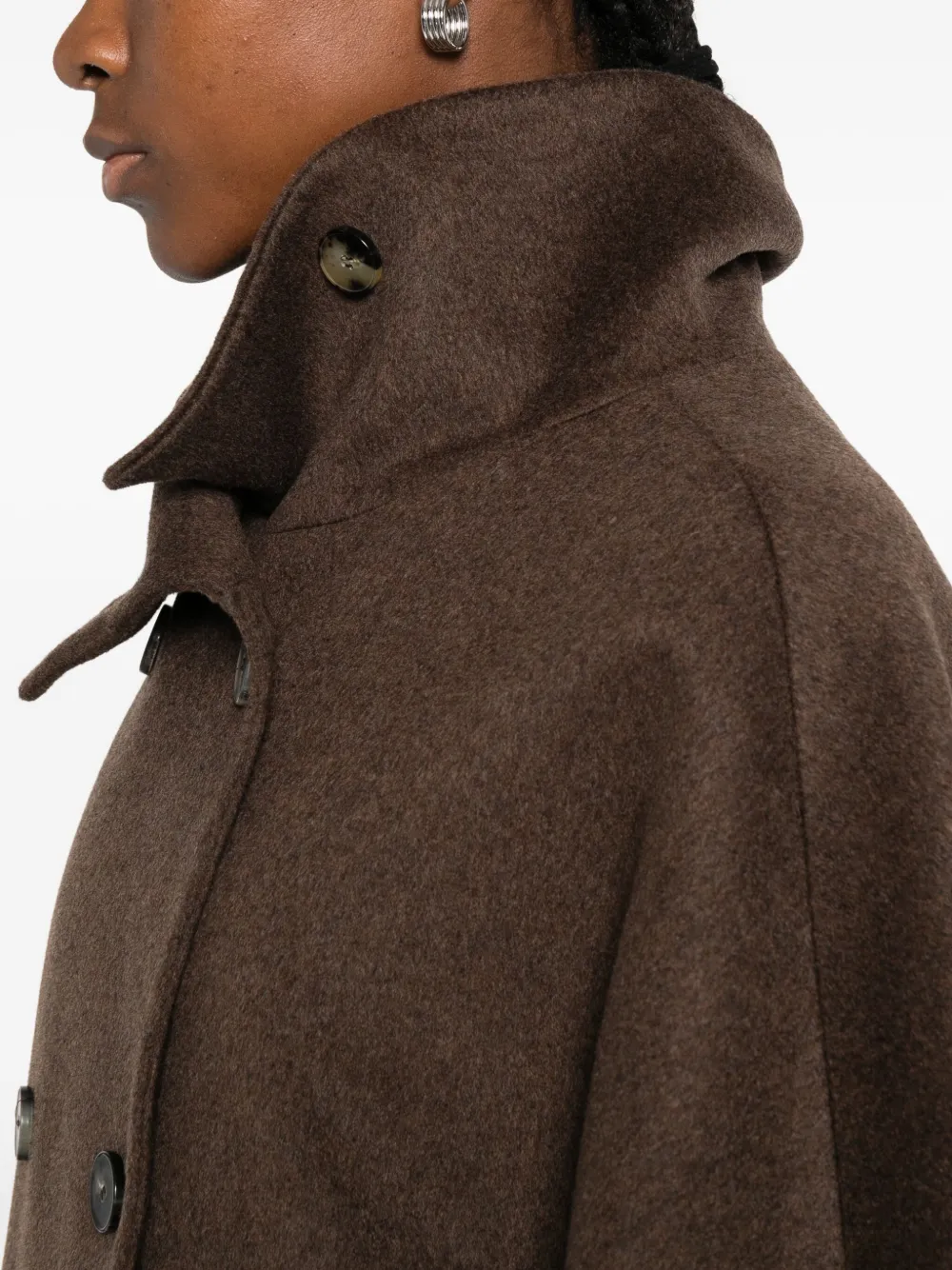 Alberto Biani Double-breasted Coat In Brown