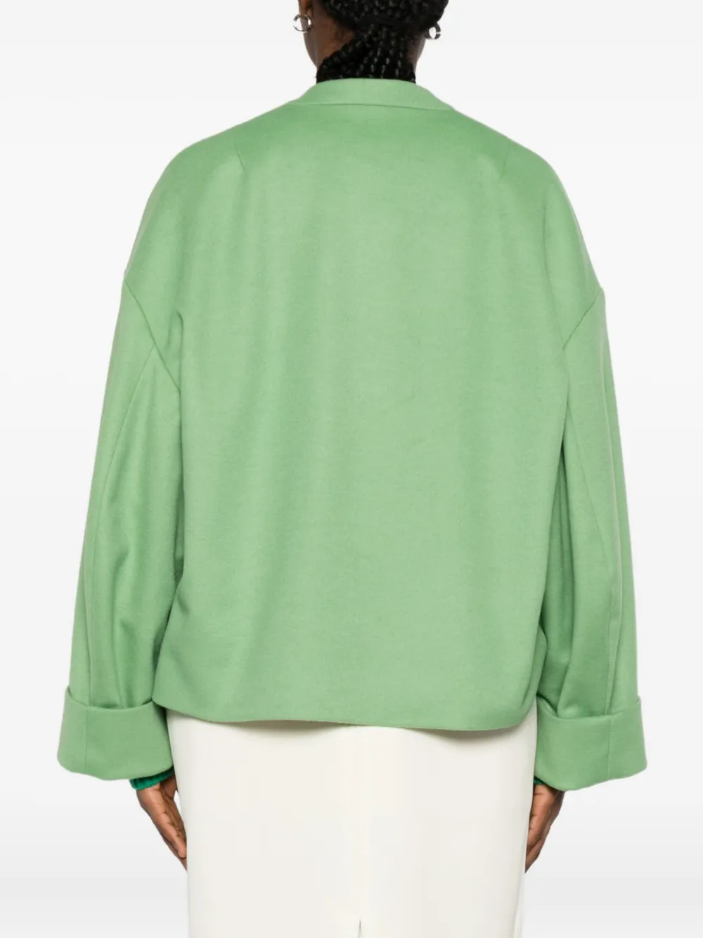 Alberto Biani Cropped jack met knoop Groen