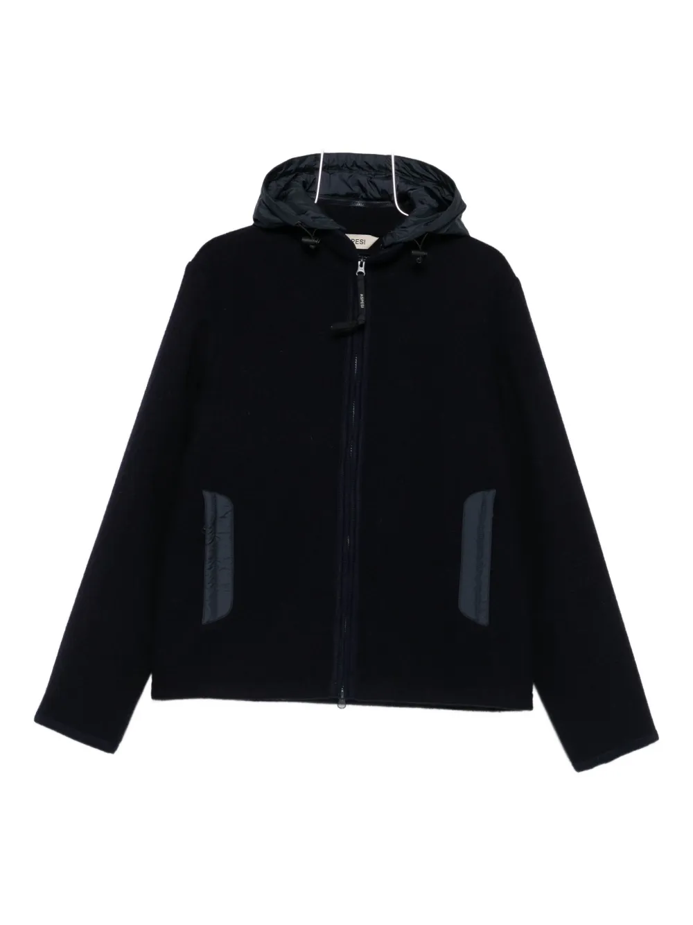 Aspesi Wool Hooded Jacket In Blue