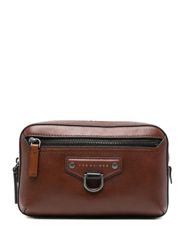 The Bridge D-ring Clutch Bag Brown FARFETCH LB