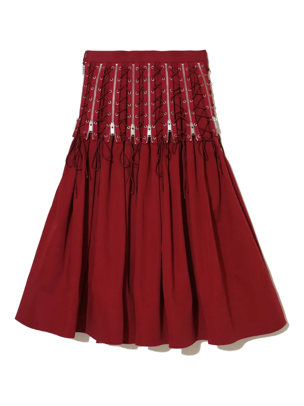 Undercover High waist plooirok - Rood