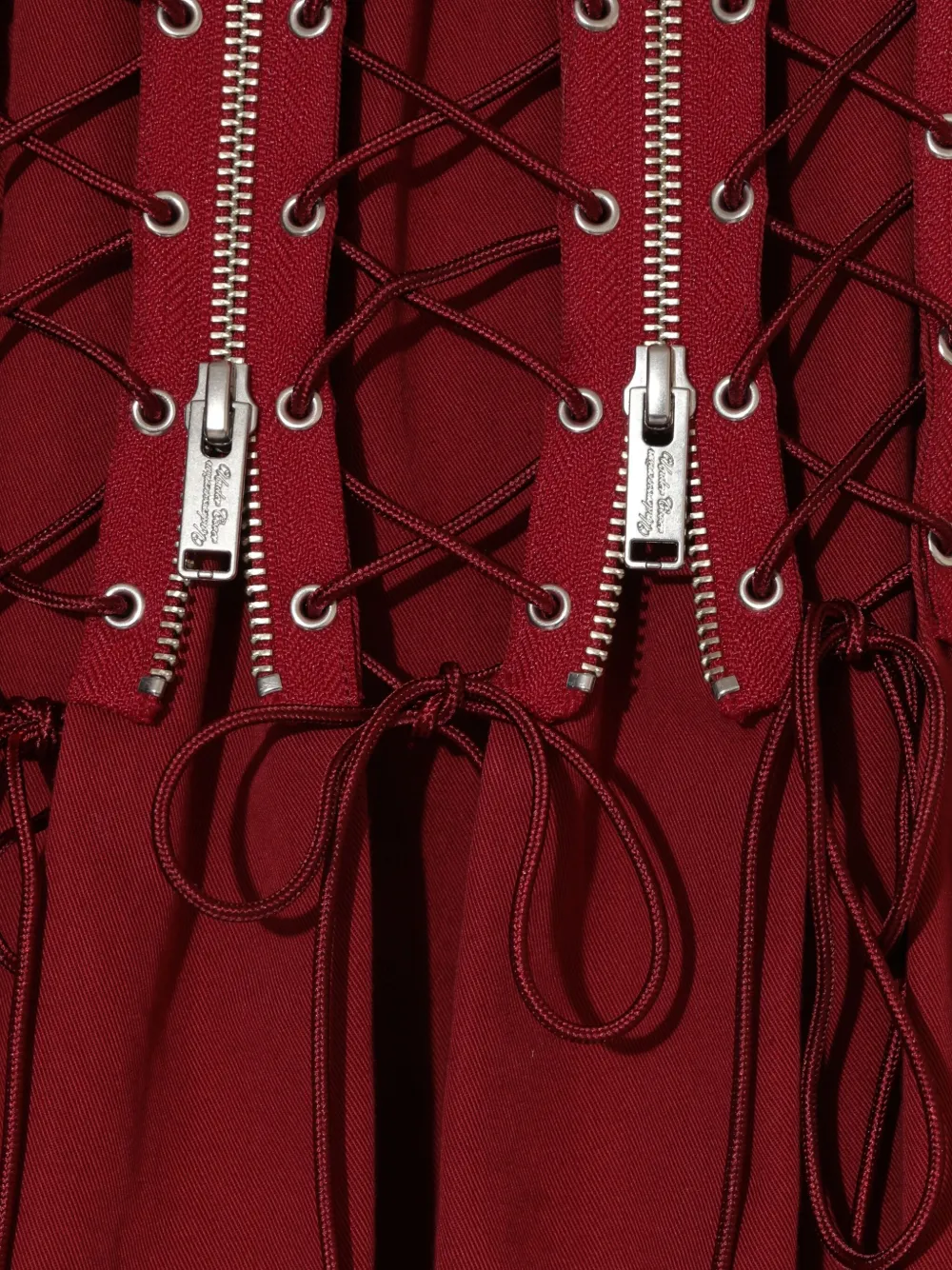 Undercover High-waisted Pleated Skirt In Red