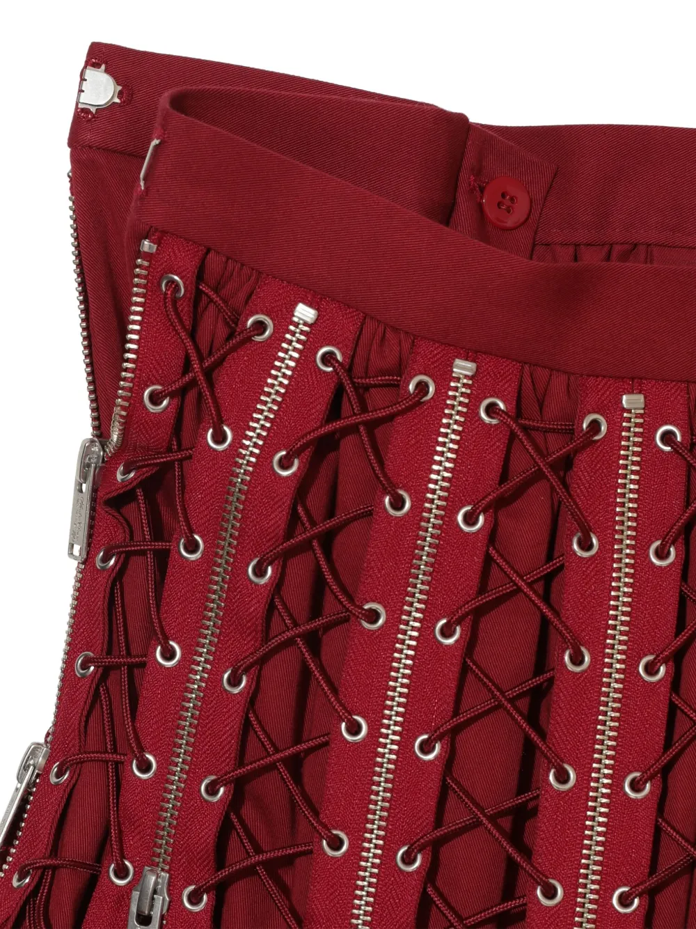 Undercover High-waisted Pleated Skirt In Red