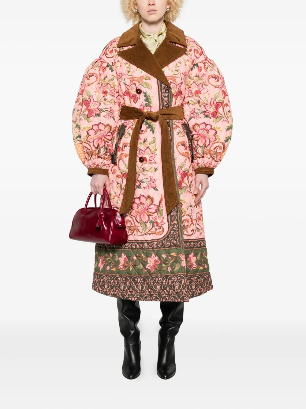 Barbour floral quilted belted double-breasted coat | Double Breasted & Peacoats | Image 2