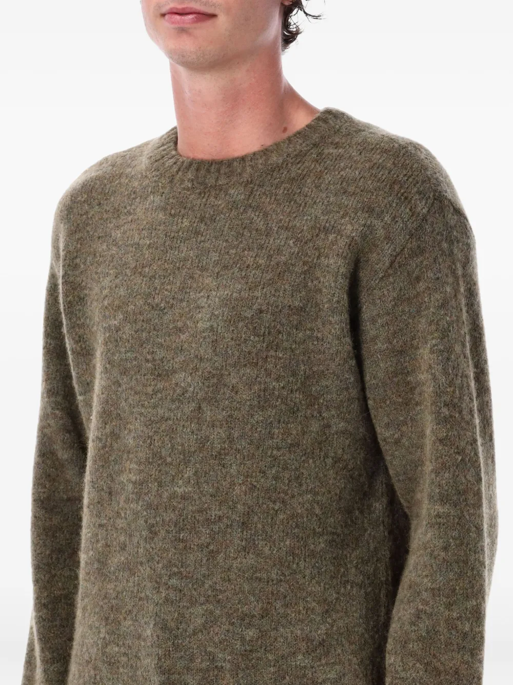 Apc A.p.c. A.p.c. Lucas Alpaca Blend Crew Neck Sweater In Green