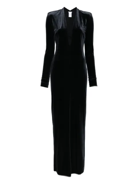 Amazuìn velvet V-neck maxi dress