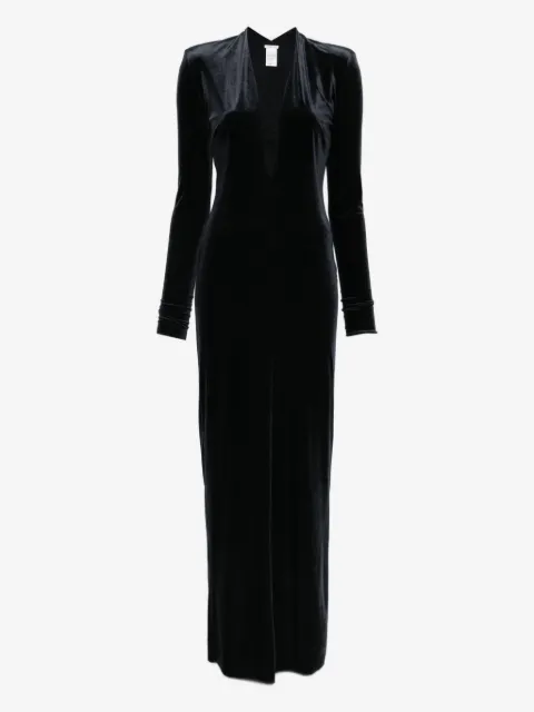 Amazuìn velvet V-neck maxi dress