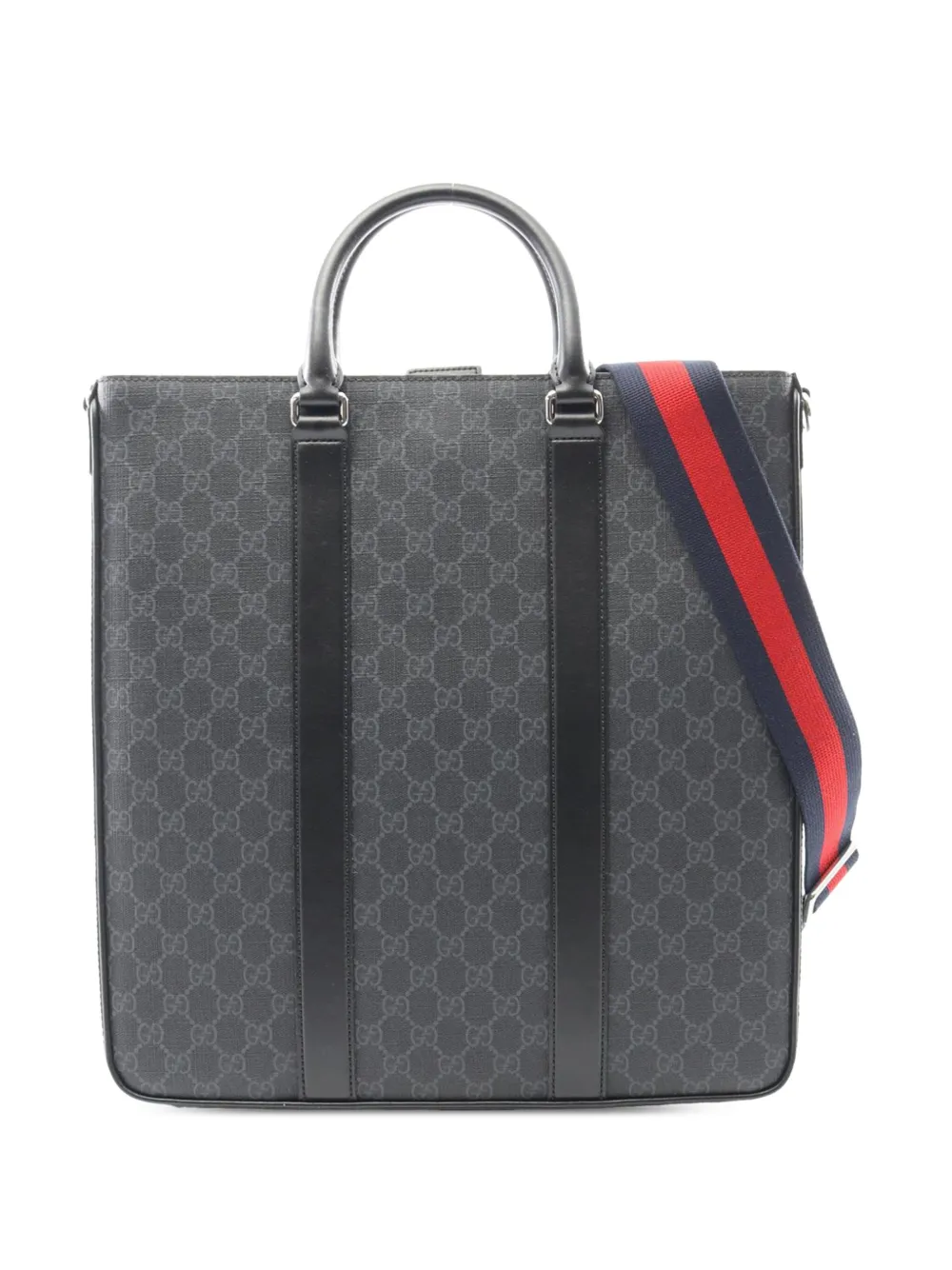 Gucci Pre-Owned 2016-2025 Large GG Supreme Web Tote satchel | Black | Image 1