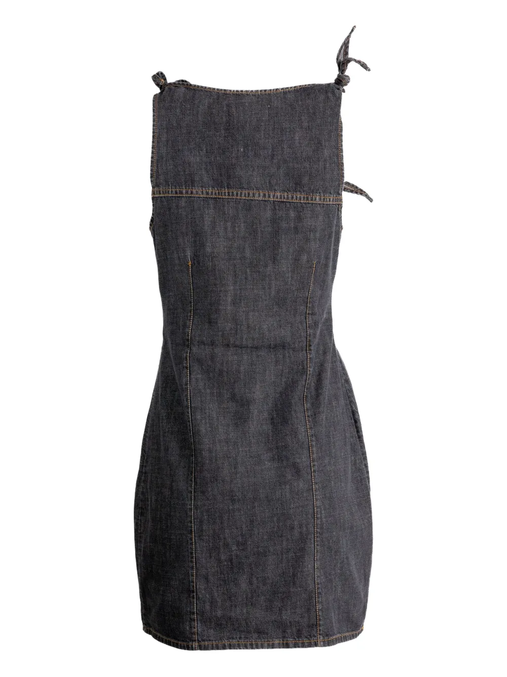 Coperni Jurk met bloemenpatch en strik - Grijs