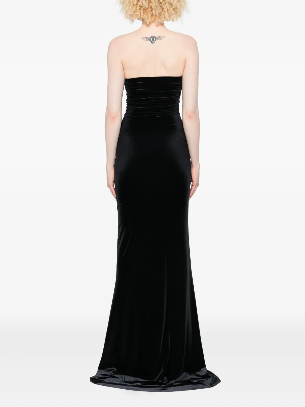 Amazuìn Julien Velvet Long Dress In Black