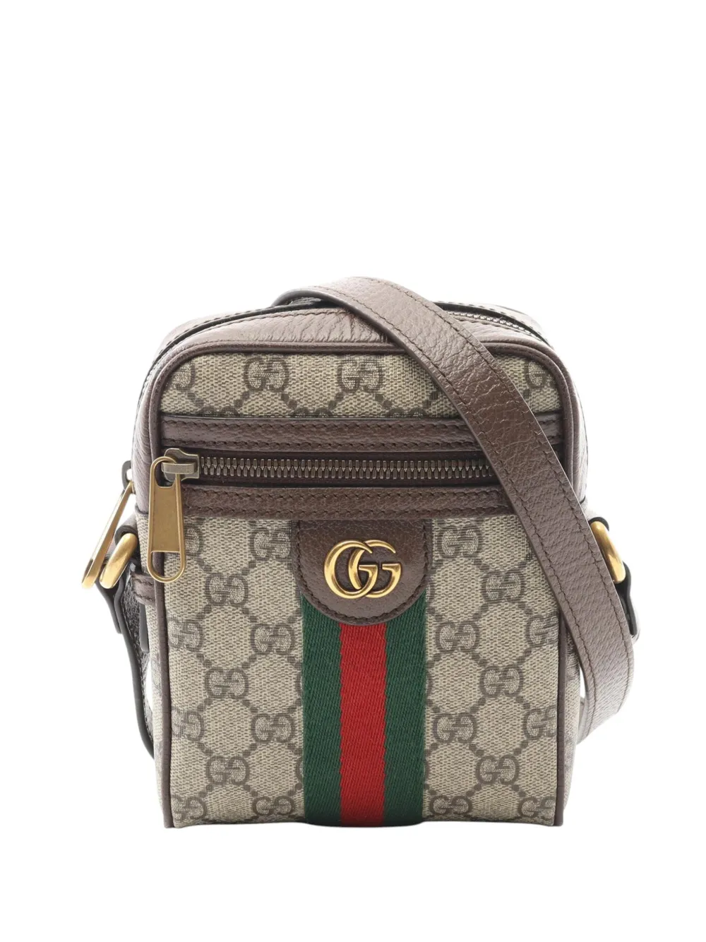 Gucci Pre-Owned 2016-2025 ミニ GGスプリーム オフィディア ショルダーバッグ - ブラウン Gucci Pre-Owned 2016-2025 ミニ GGスプリーム オフィディア ショルダーバッグ - ブラウン