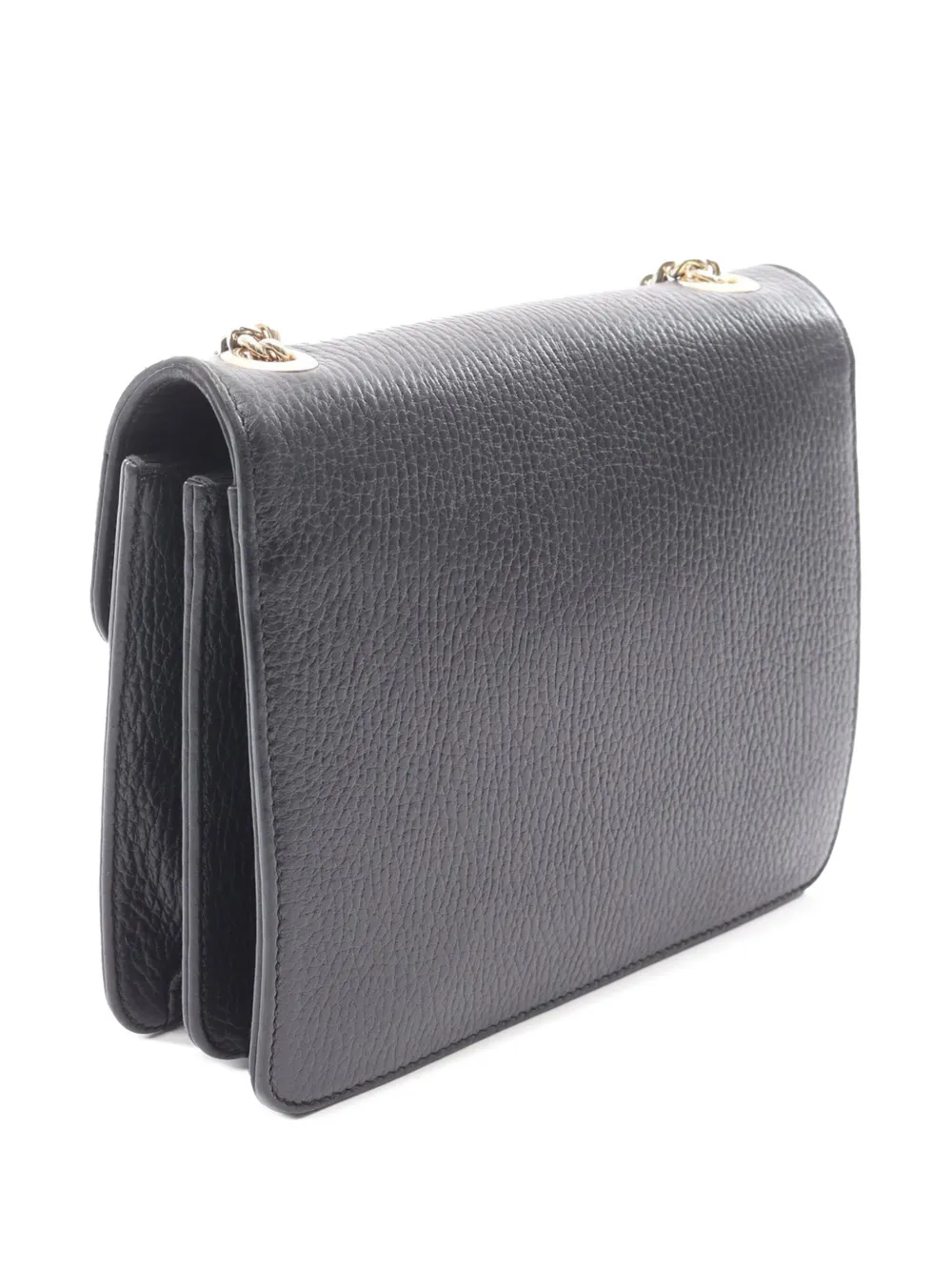 Pre-owned Gucci 2000-2015 Small Dollar Calfskin Interlocking G Crossbody Bag In Black