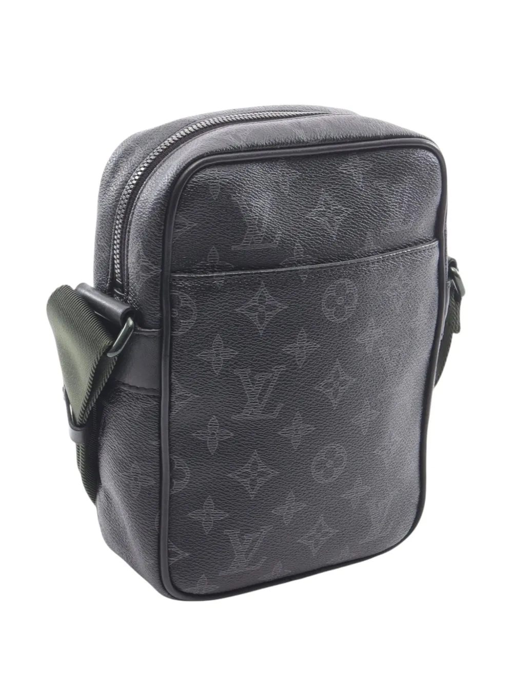 Pre-owned Louis Vuitton 2018 Monogram Eclipse Vivienne Danube Pm Crossbody Bag In Black