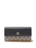 Gucci Pre-Owned 2016-2025 Bicolor GG Marmont and GG Supreme Wallet on Chain crossbody bag - Black
