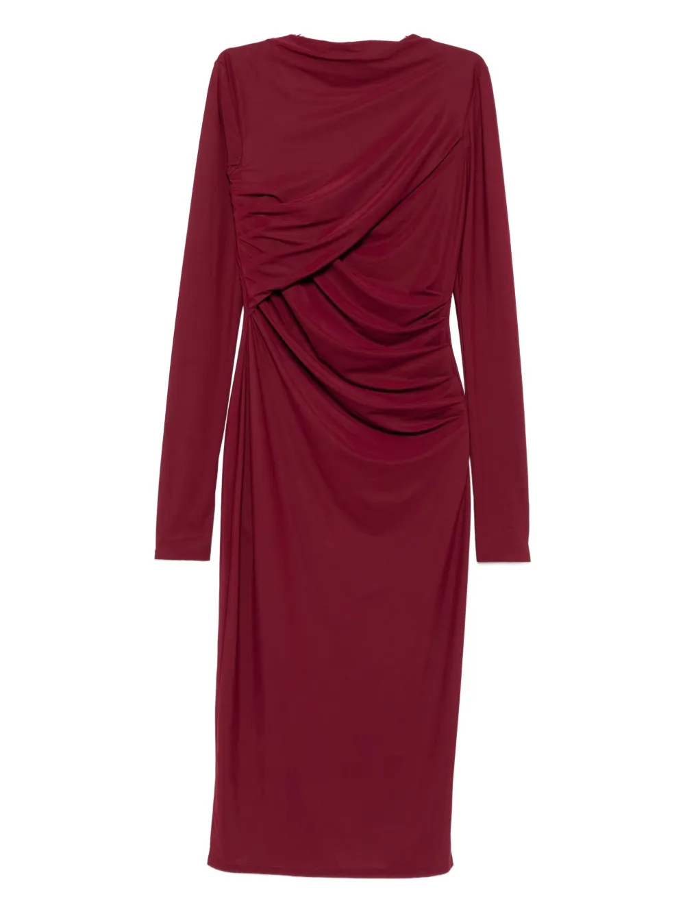 Amazuìn draped long-sleeve dress - Rosso