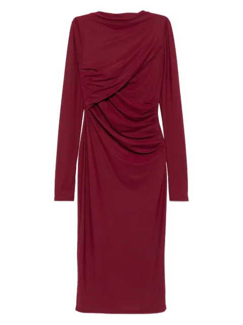 Amazuìn draped long-sleeve dress