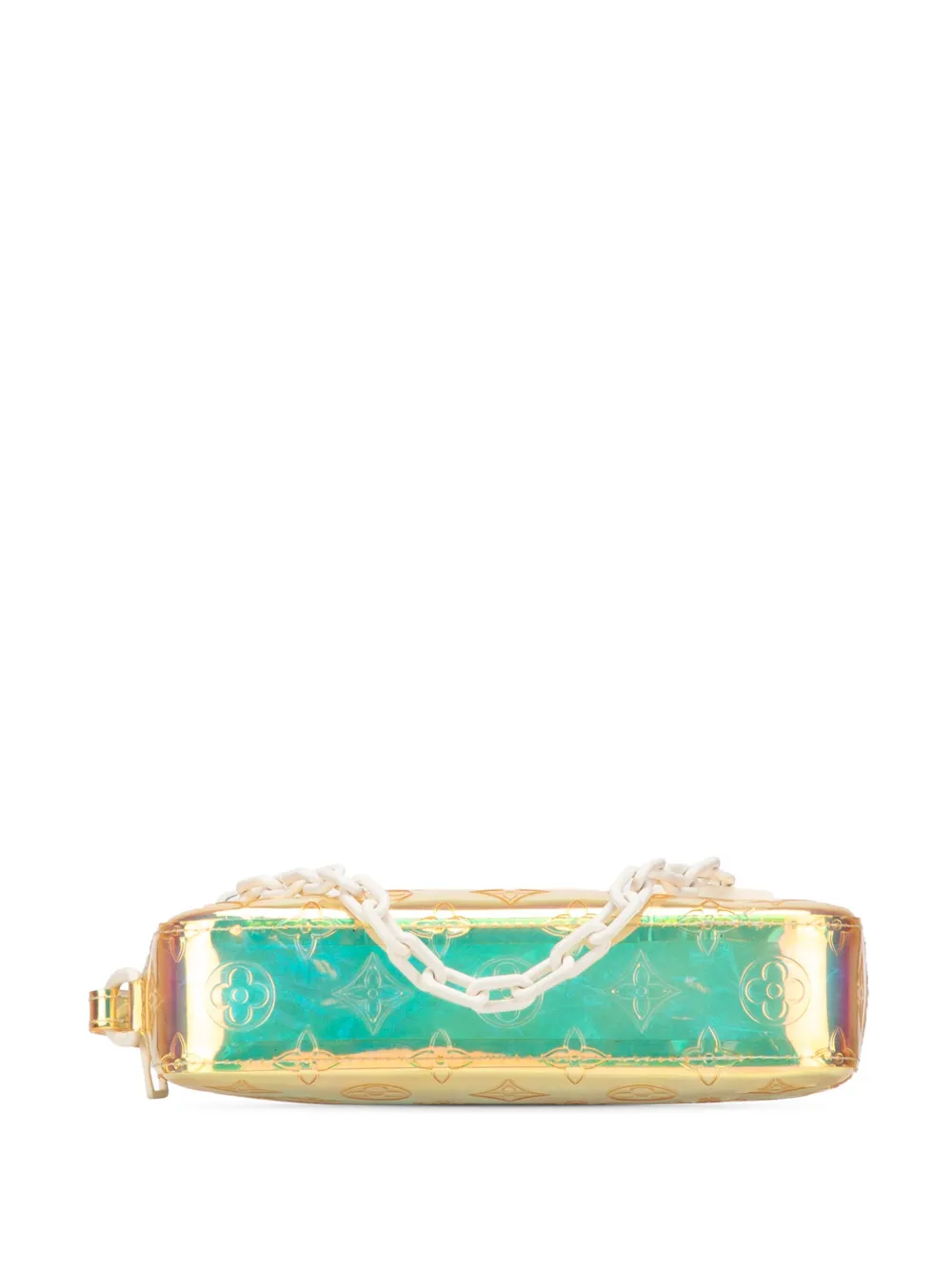 Pre-owned Louis Vuitton 2019 Monogram Prism Pochette Volga Clutch Bag In White