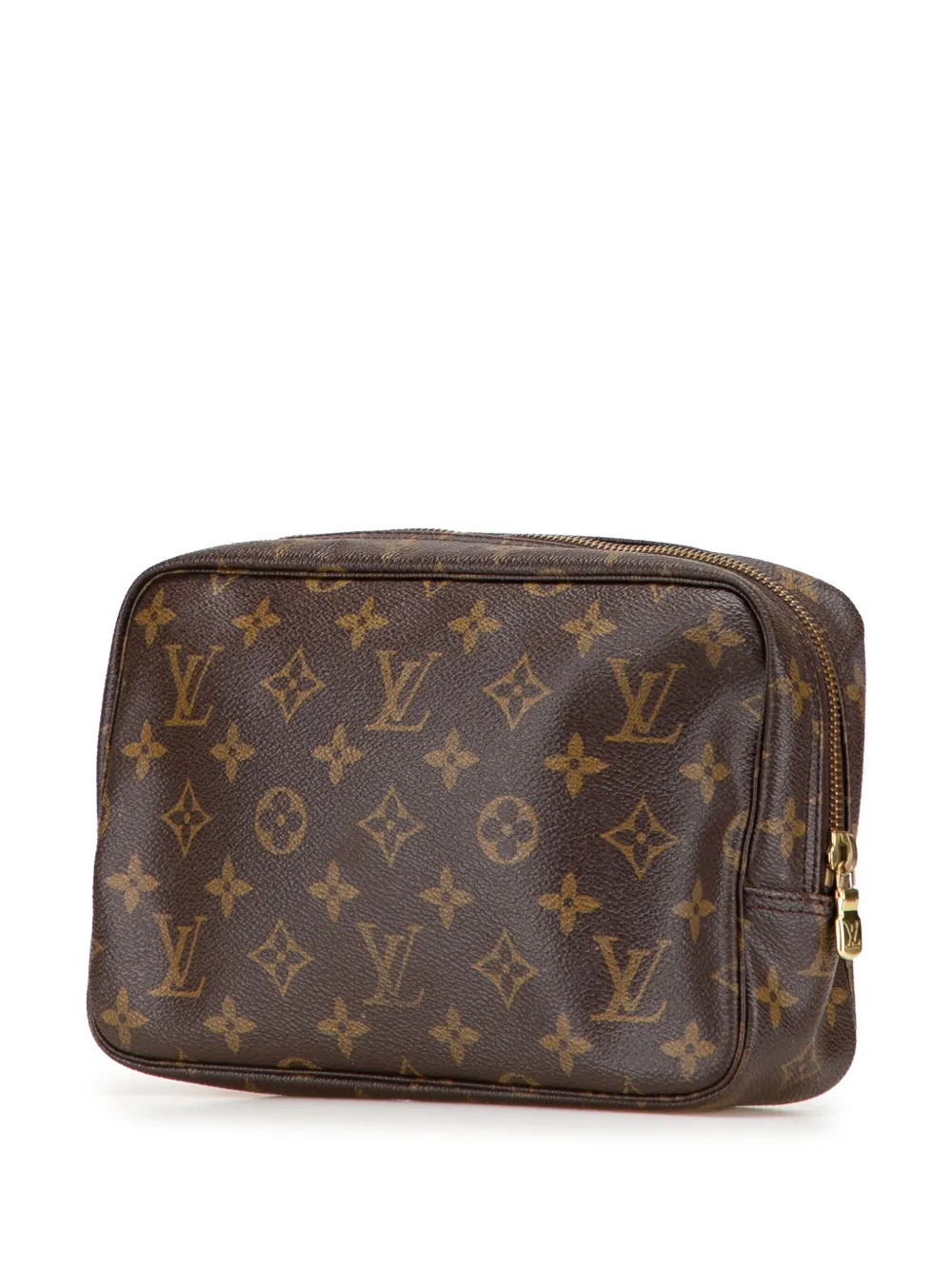 Pre-owned Louis Vuitton 2014 Monogram Trousse Toilette 23 Clutch Bag In Brown