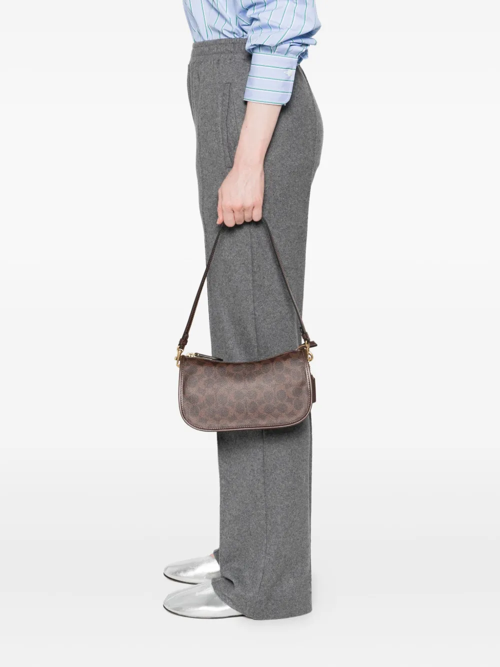 Coach Waverly Signature Canvas Shoulder Bag In Brown