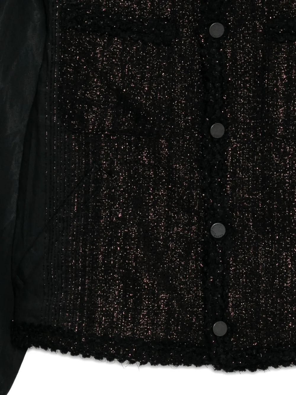 Taakk Glitter-tweed Jacket In Black
