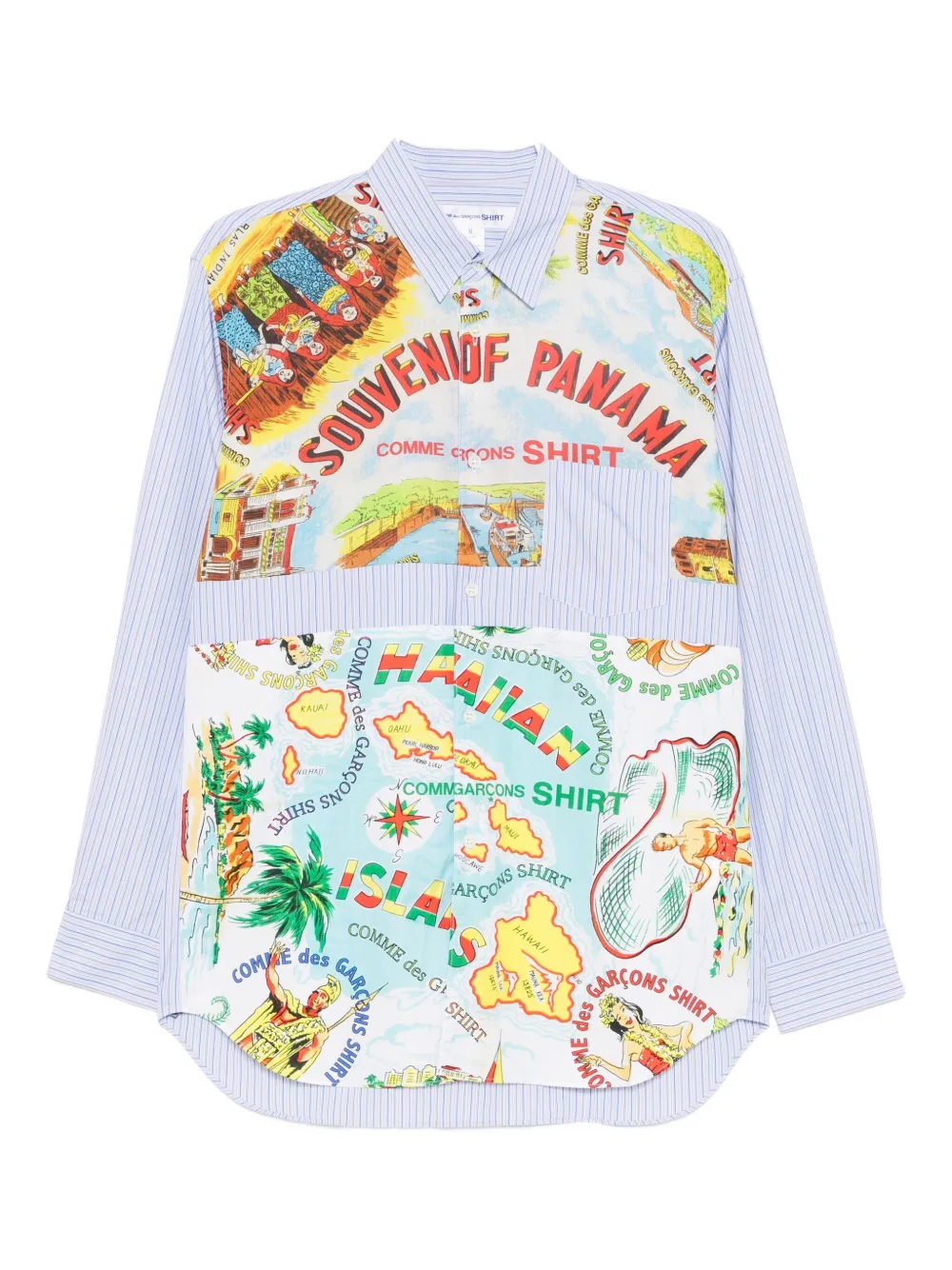 Comme Des Garçons Shirt Comme Des Garcons Shirt Patterned Inserts Shirt In Blue