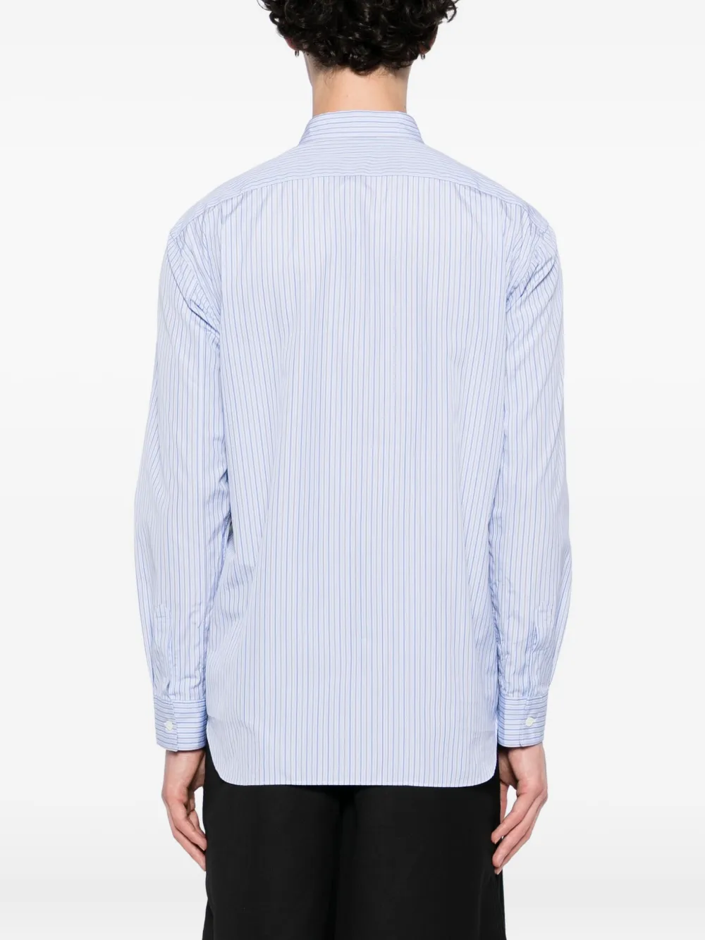 Comme Des Garçons Shirt Gestreept overhemd met colourblocking Blauw