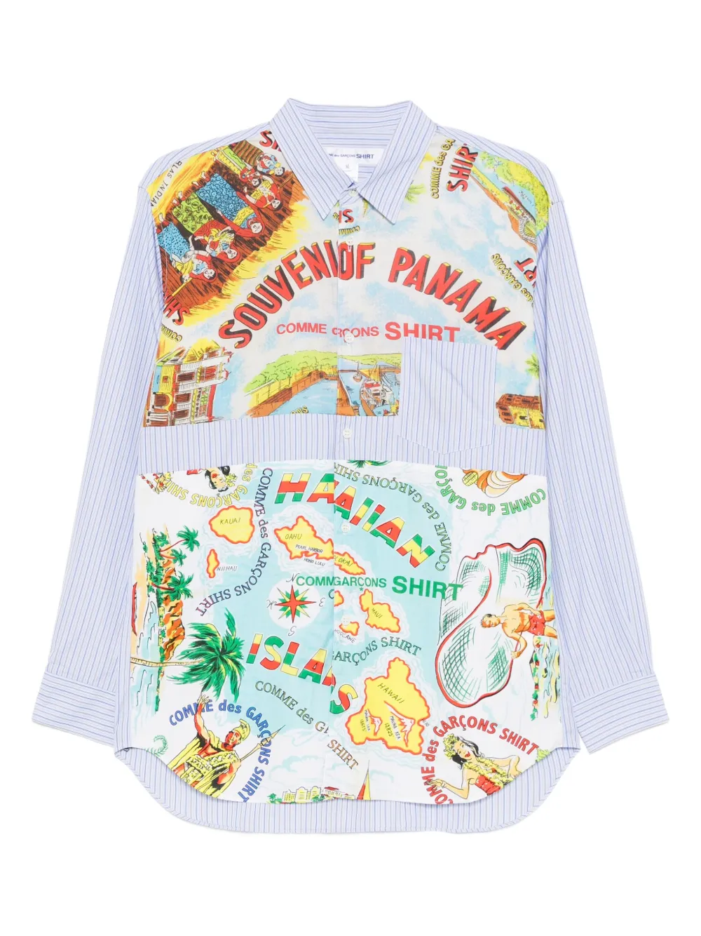 Comme Des Garçons Shirt colour-block striped shirt - Blu