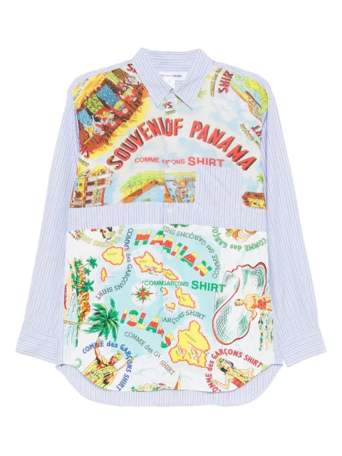 Comme Des Garçons Shirt camisa con diseño color block y motivo de rayas