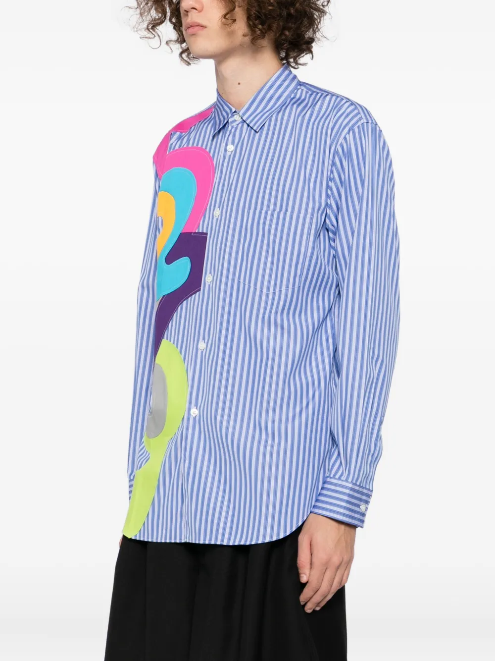 Comme Des Garçons Shirt Gestreept overhemd Blauw