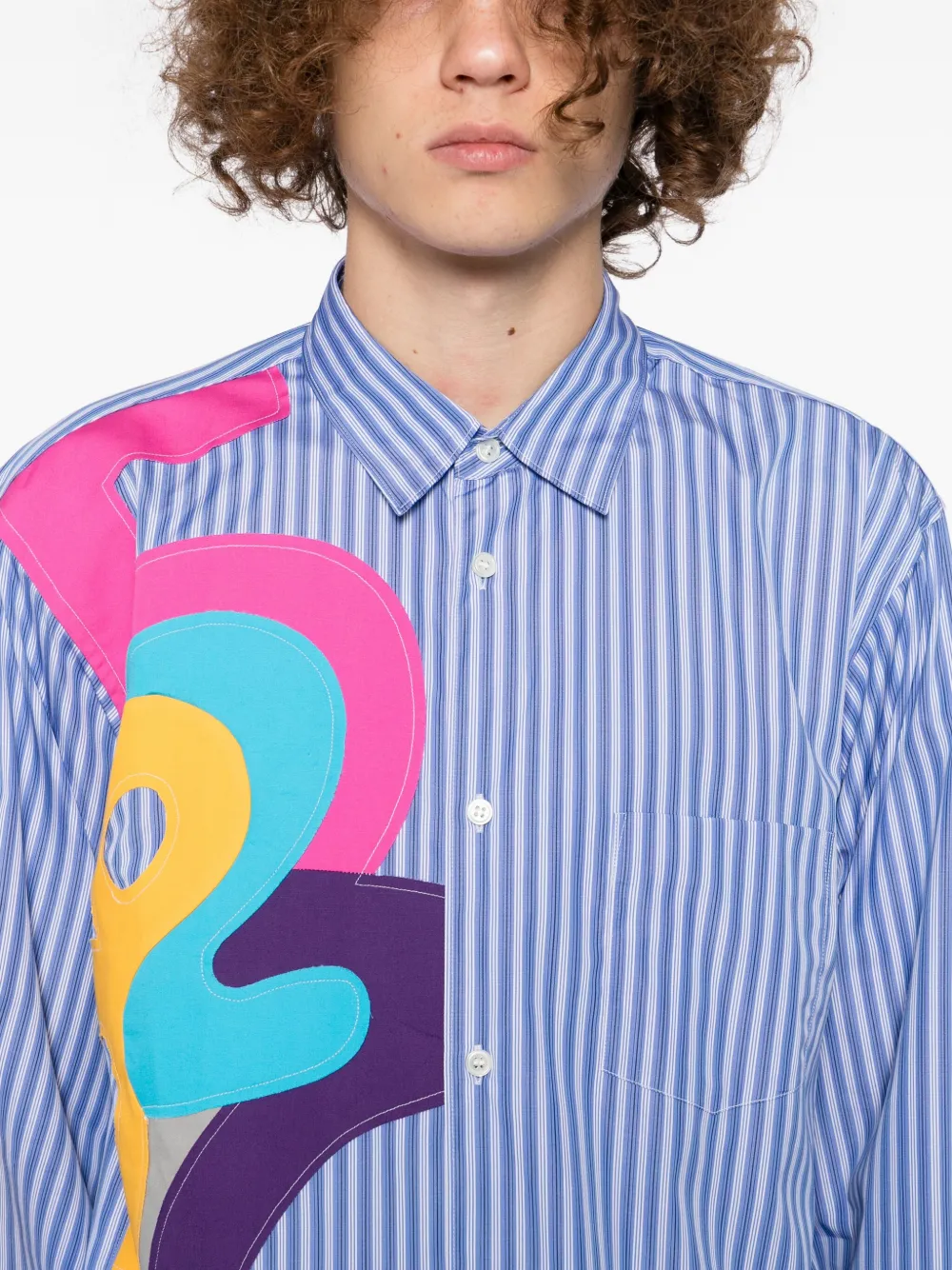 Comme Des Garçons Shirt Gestreept overhemd Blauw