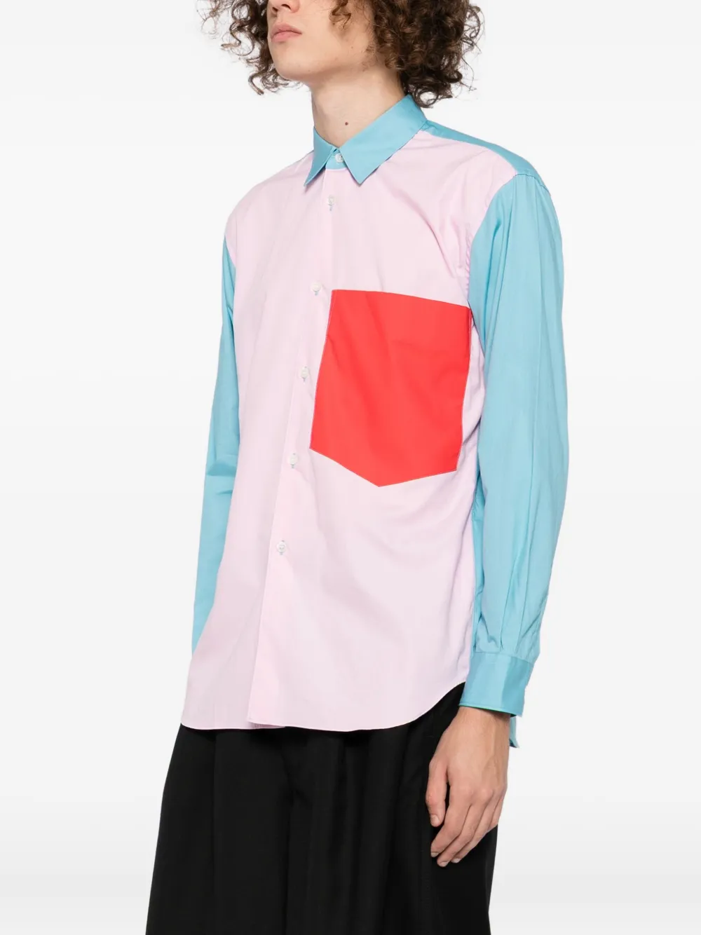 Comme Des Garçons Shirt Overhemd met colourblocking Roze