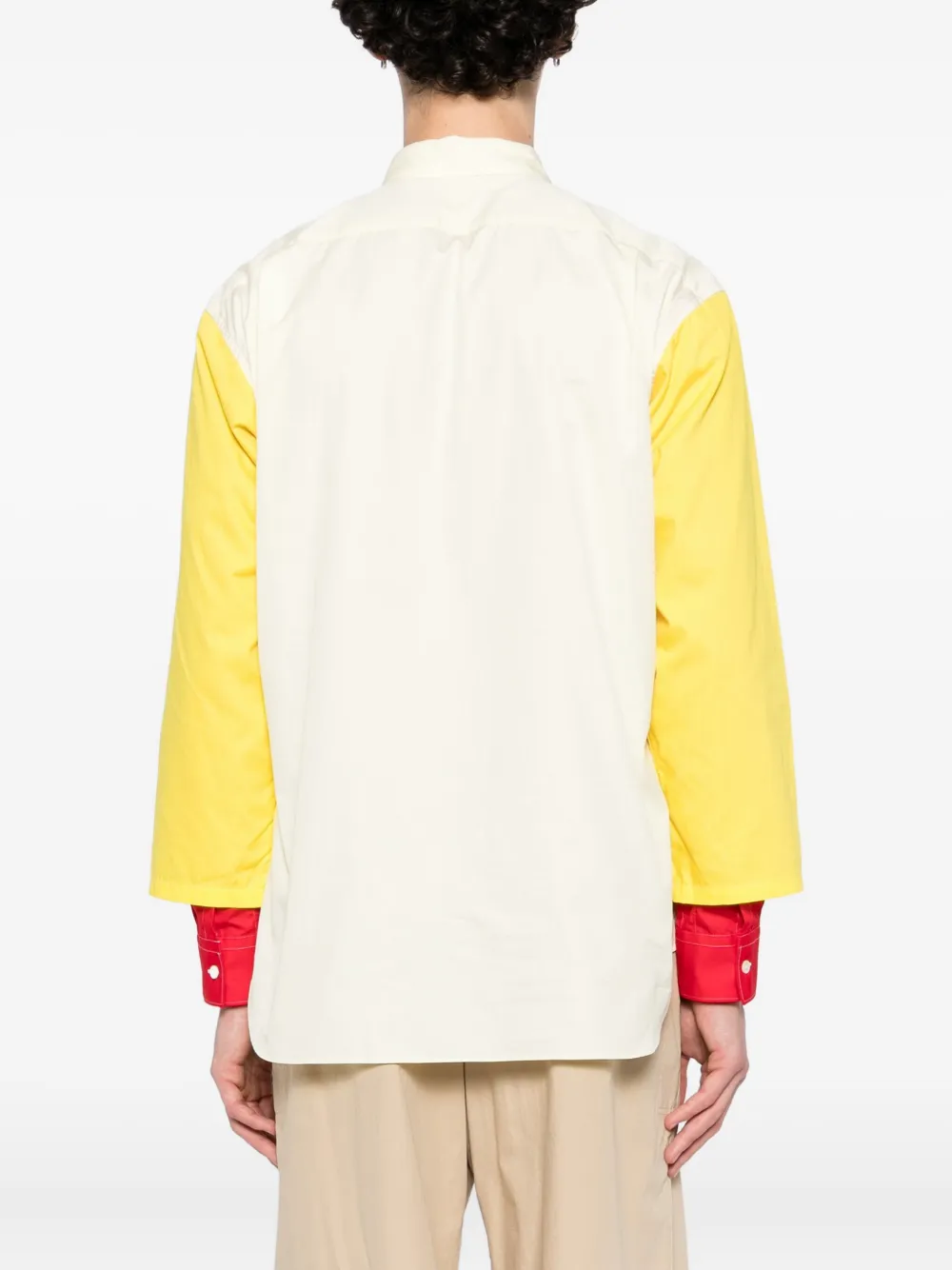 Comme Des Garçons Shirt Overhemd met colourblocking zak Geel