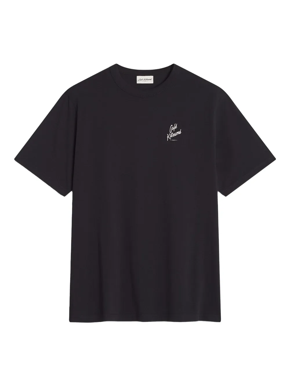 CAFÉ KITSUNÉ logo-embroidered cotton T-shirt | Black | Image 1