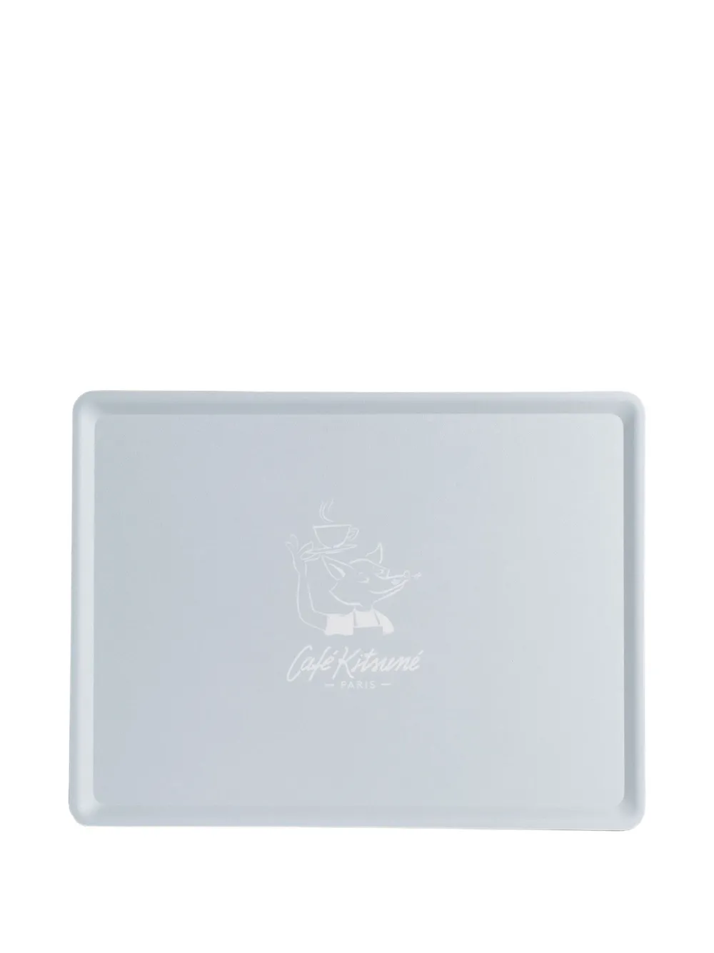 Café Kitsuné Fox-logo Rectangular Tray In Gray