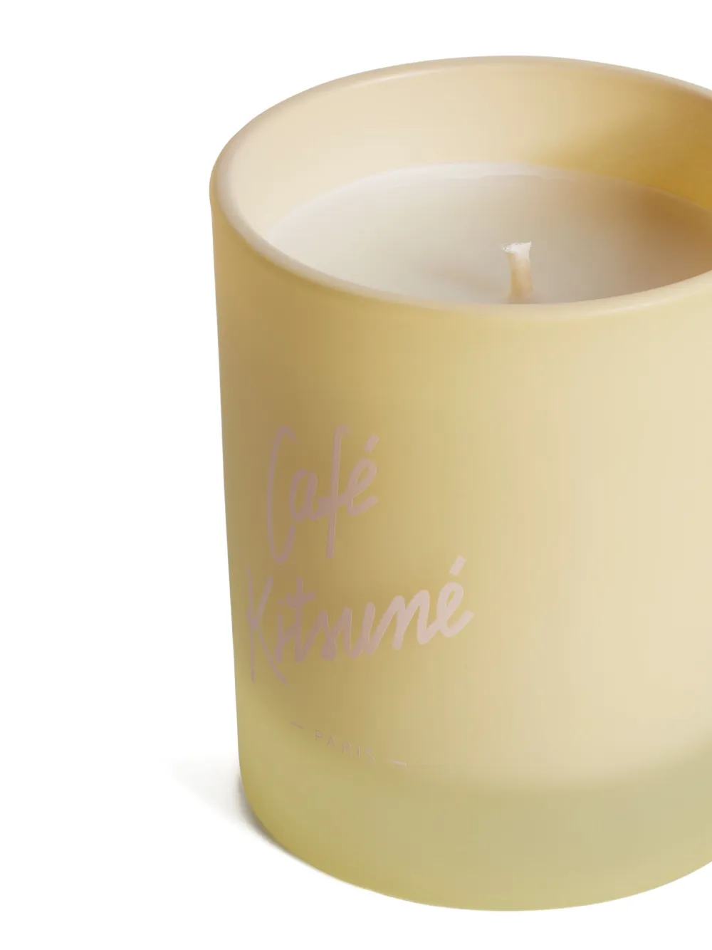 CAFÉ KITSUNÉ Geurkaars met logoprint - Geel
