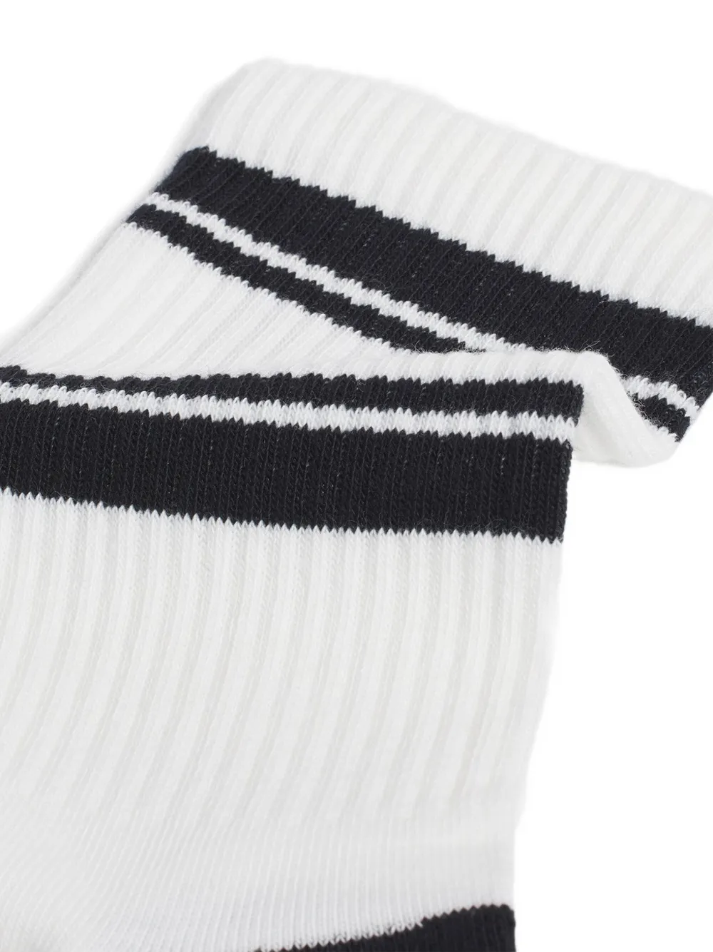  Café Kitsuné Striped Ribed Socks - White 