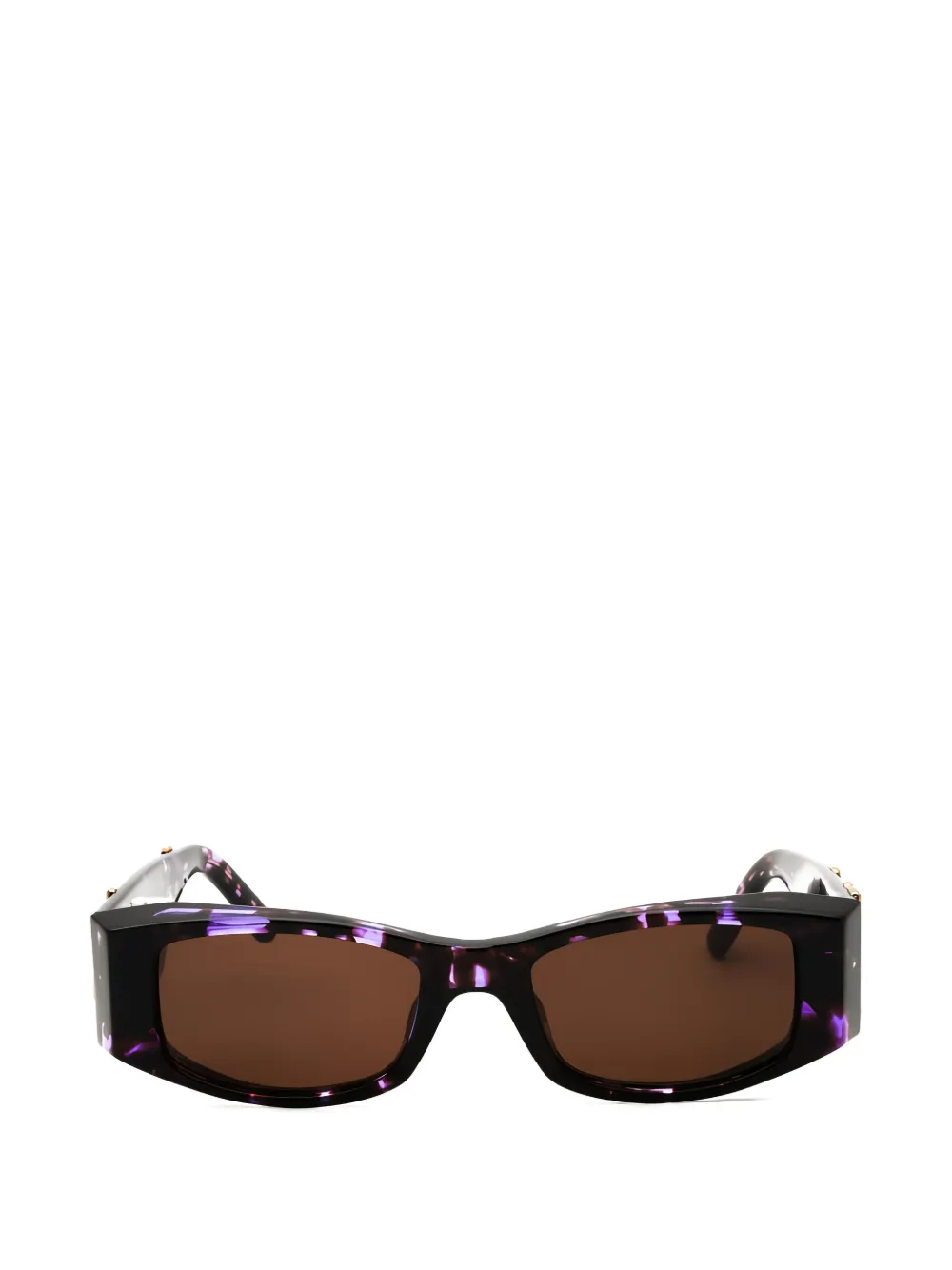 Palm Angels Eyewear logo-plaque rectangle-frame sunglasses - Viola