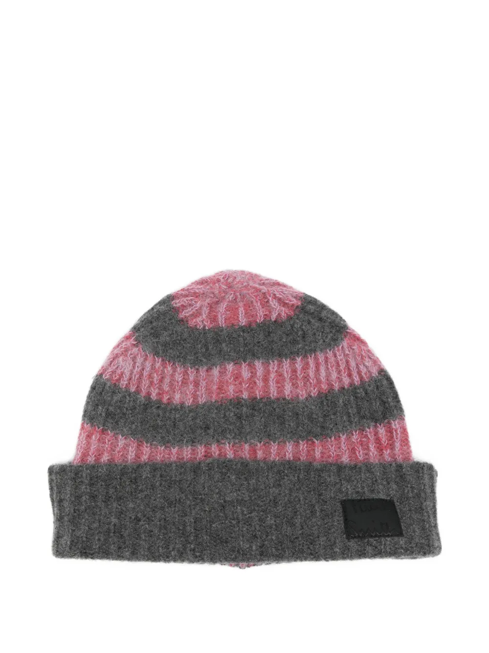 Paul Smith striped ribbed beanie - グレー Paul Smith striped ribbed beanie - グレー
