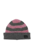Paul Smith striped ribbed beanie - Grey