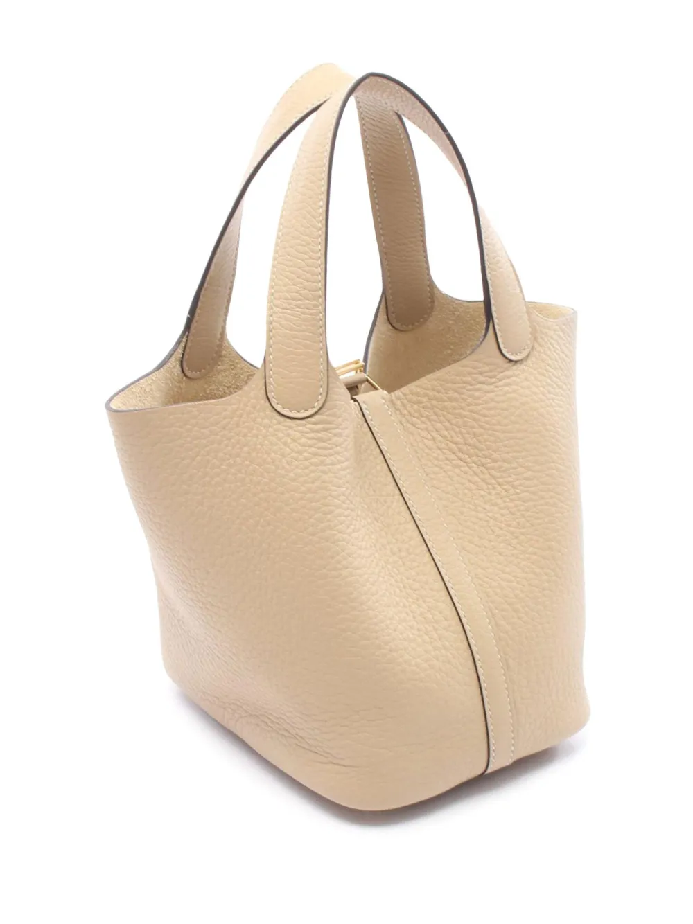Pre-owned Hermes 2025 Clemence Picotin Lock 18 Handbag In Brown