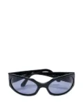 CHANEL Pre-Owned 2000s CC mark oval sunglasses - Black