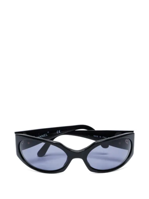CHANEL Pre-Owned 2000s CC mark oval sunglasses