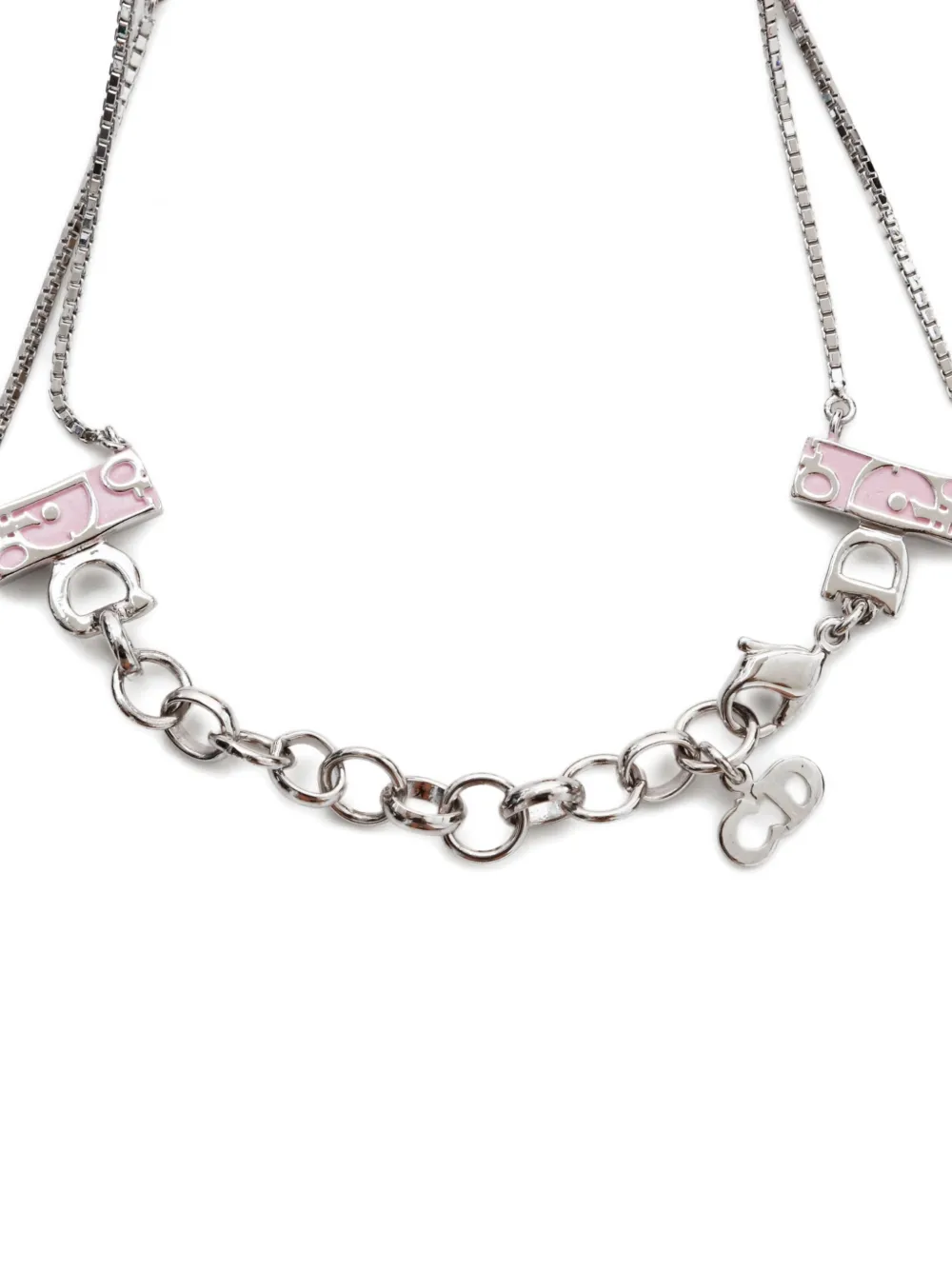 Pre-owned Dior 1990-2000s Trotter-print Silver Bracelet