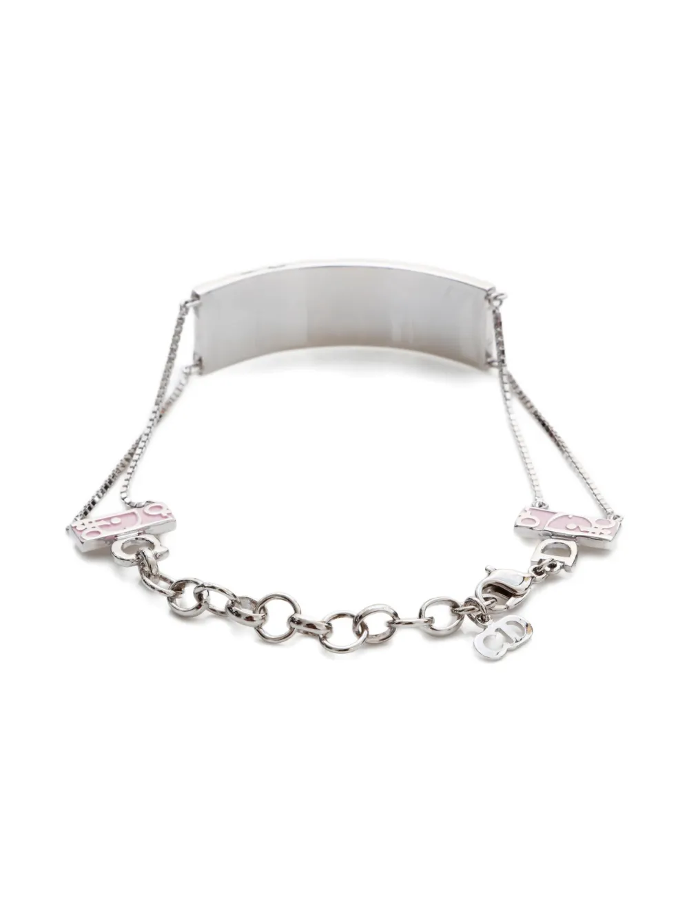 Pre-owned Dior 1990-2000s Trotter-print Silver Bracelet