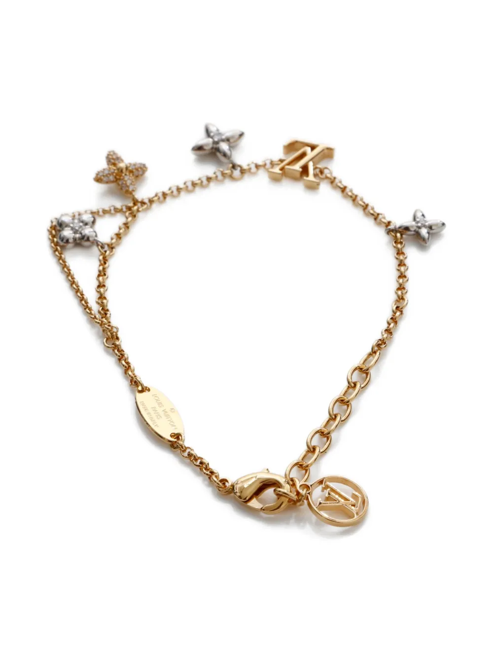 Pre-owned Louis Vuitton 2023 Lv Monogram Flower Bracelet In Gold