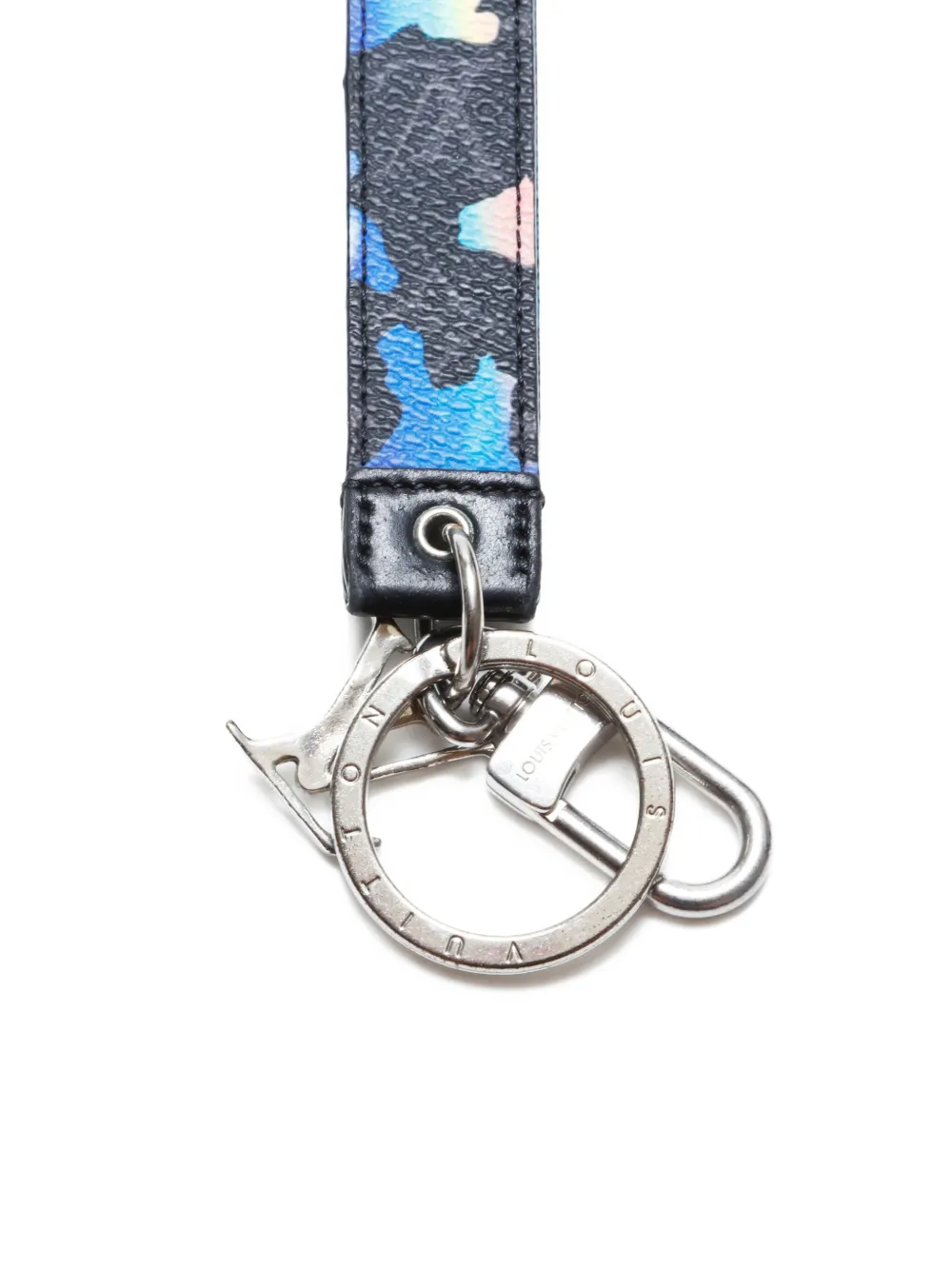Pre-owned Louis Vuitton 2023 Dragonne Damier Spray Leather Key Holder In Black